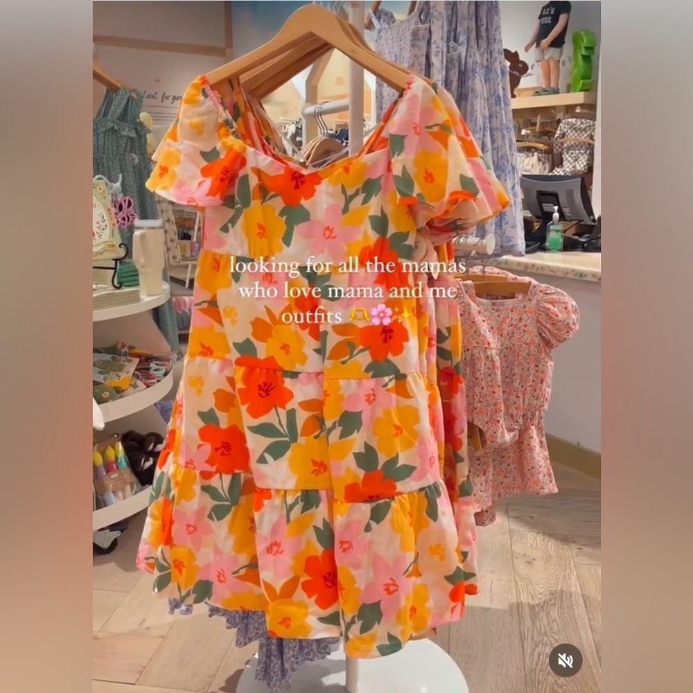 Tullabee Women’s Flutter sleeve Dress, Sz S, Sweetheart Neckline, Orange Floral - Picture 3 of 10